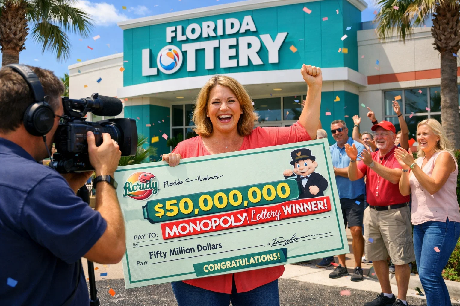 Florida woman celebrates win