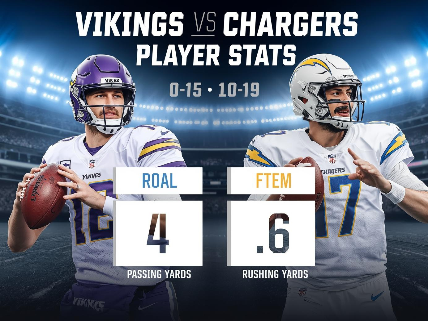 Minnesota Vikings vs Chargers Match Live Score and Stats