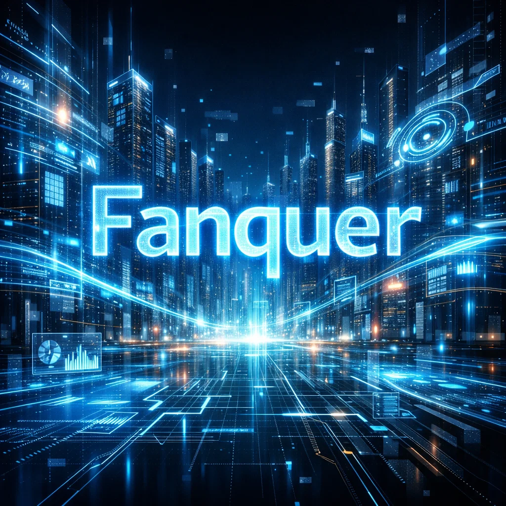 Futuristic Fanquer digital platform concept