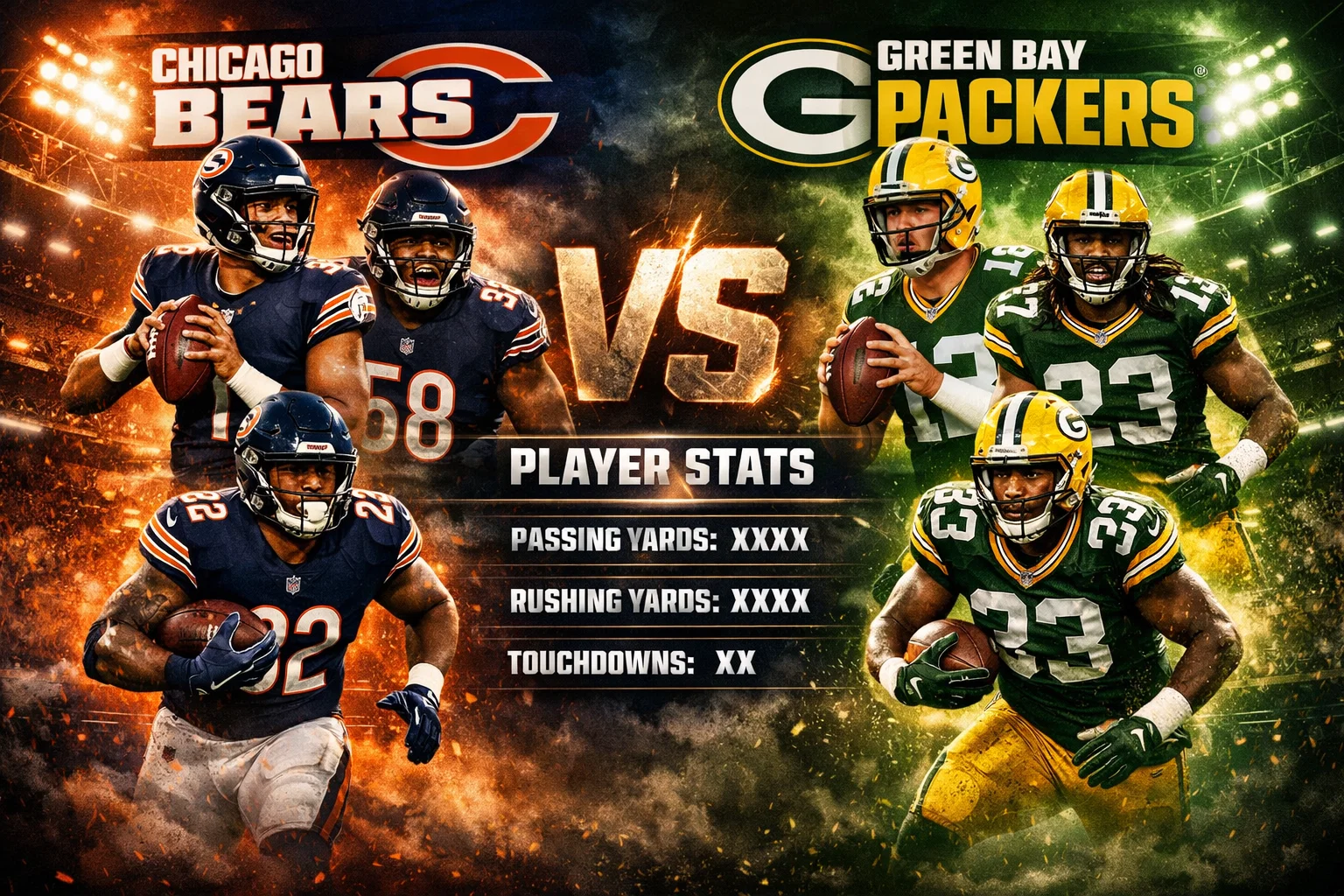 Chicago Bears vs Green Bay Packers Match Player Stats & Box Score