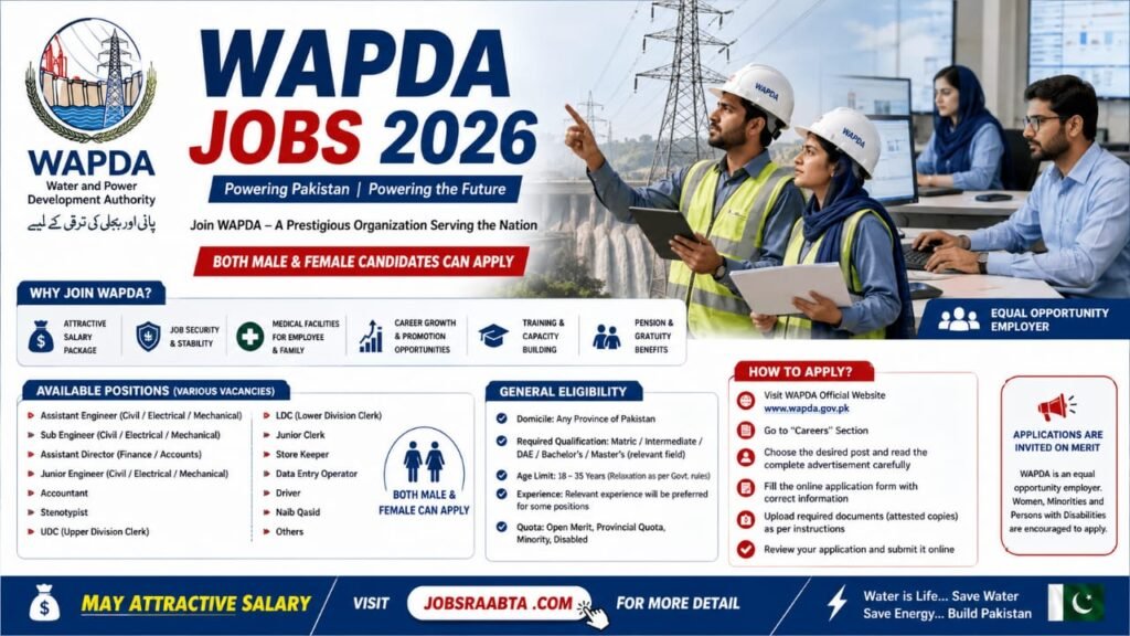 WAPDA Jobs 2026 | Online Apply Now – Latest Advertisement, Eligibility and Application Guide