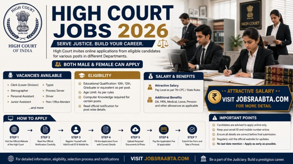High Court Jobs 2026 Online Apply – Latest Advertisement | 50 Vacancies Announced